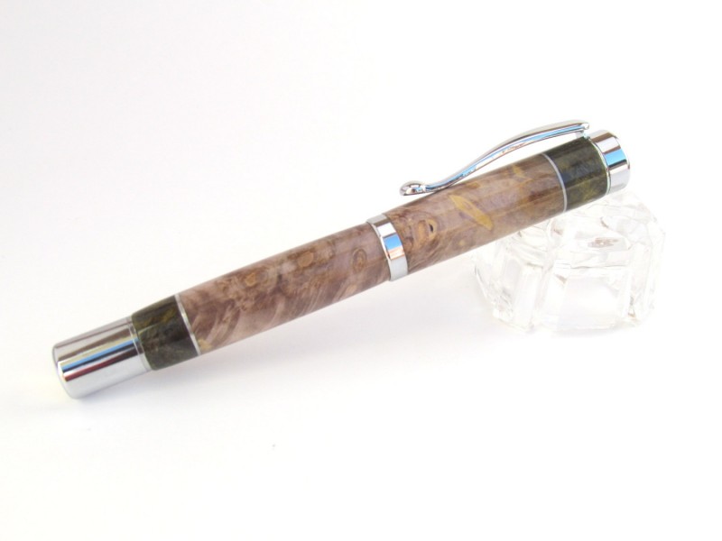Handcrafted Segmented Rollerball Pen in Box Elder Wood