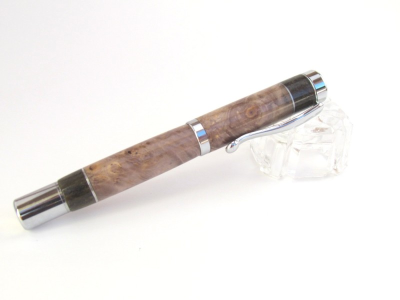 Handcrafted Segmented Rollerball Pen in Box Elder Wood