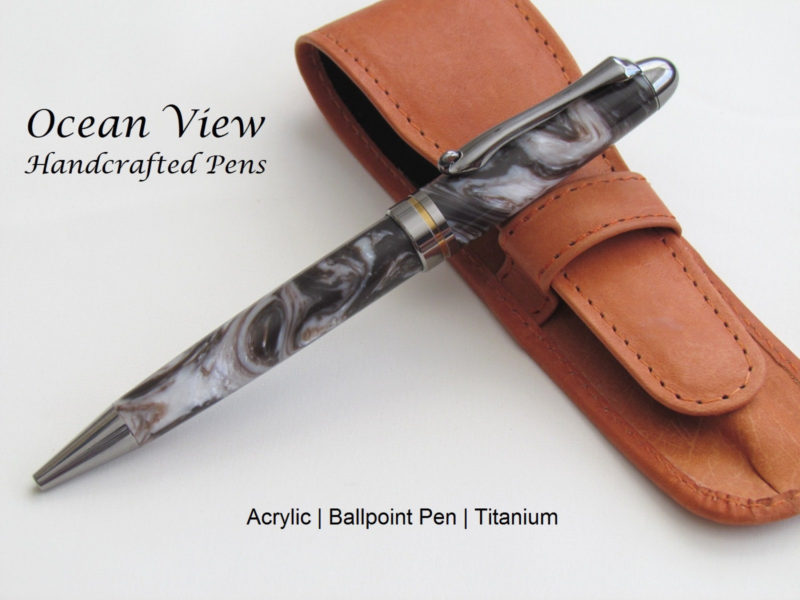 Handmade Acrylic European Designer Pen in Black Titanium