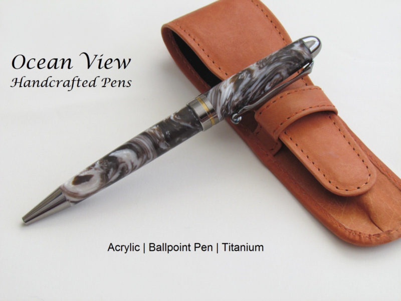 Handmade Acrylic European Designer Pen in Black Titanium