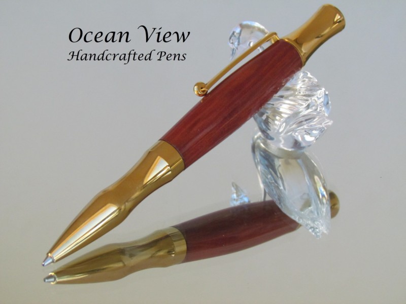 Handmade Bloodwood Ballpoint Princeton Pen in Gold