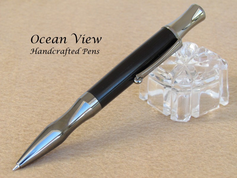 Handmade Ebony Wood Ballpoint Princeton Pen in Black Titanium